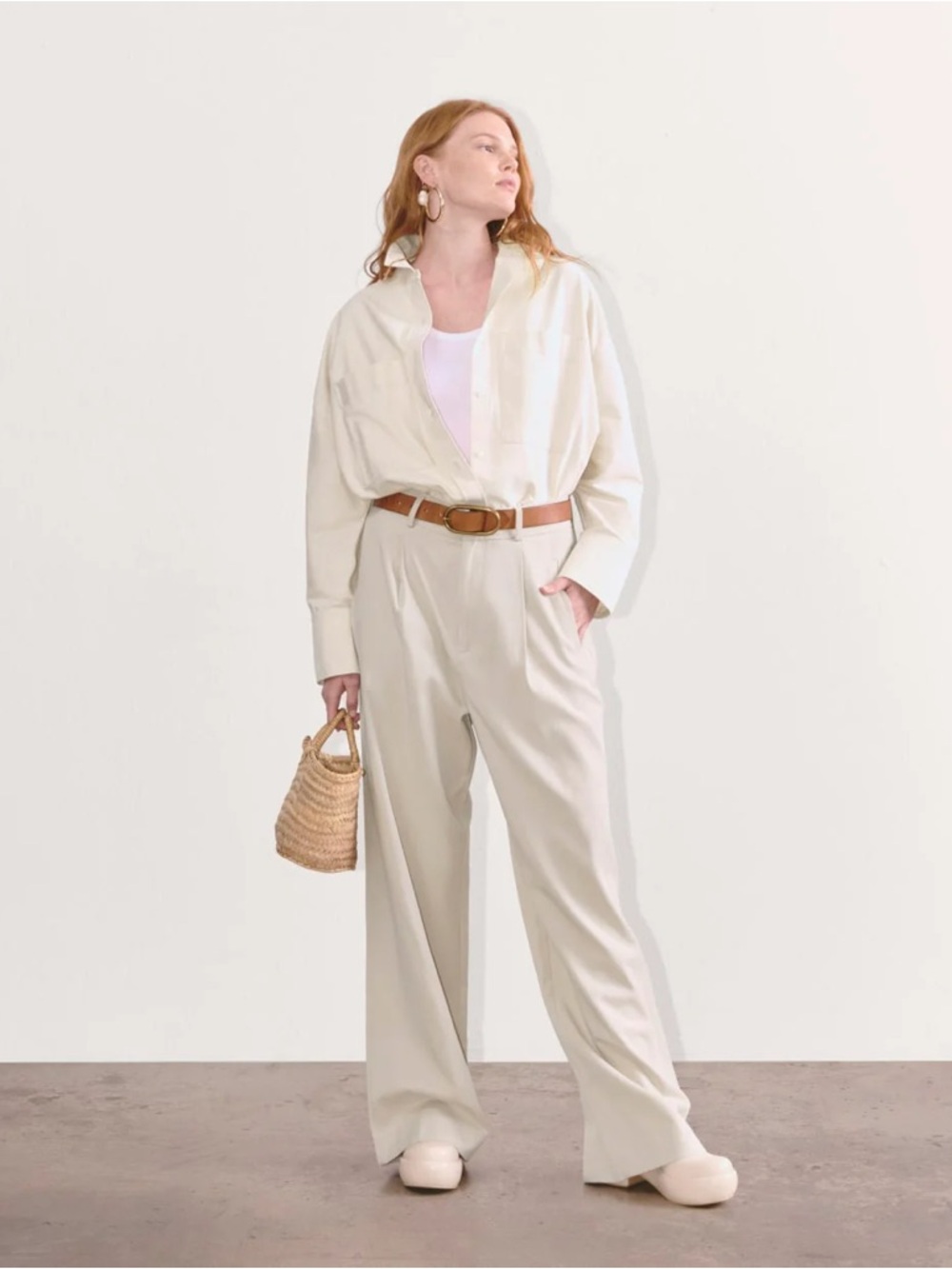 Everlane The Way High Drape Pleated Pants NWT